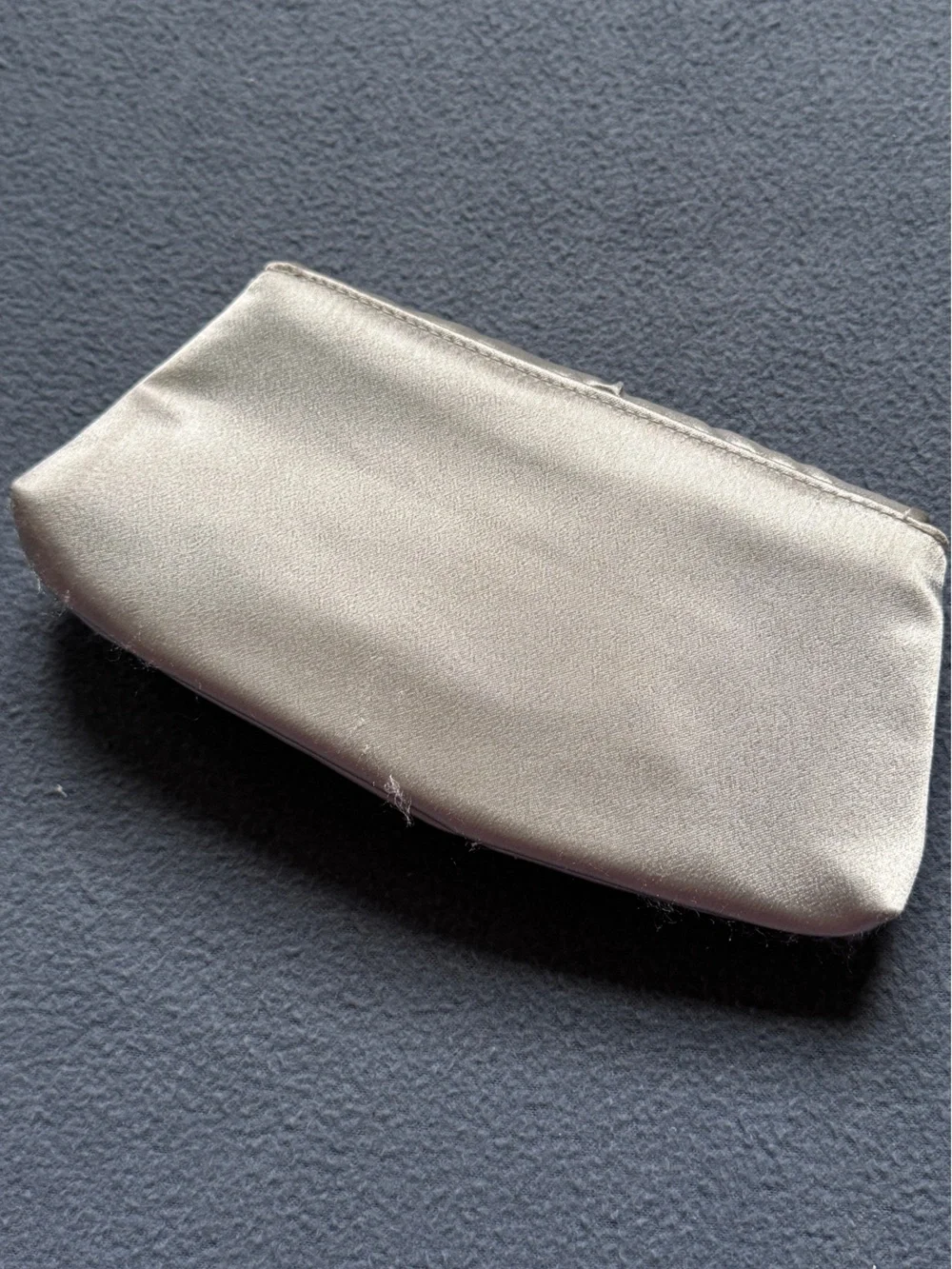 Elegant Silver Satin Clutch Bag
